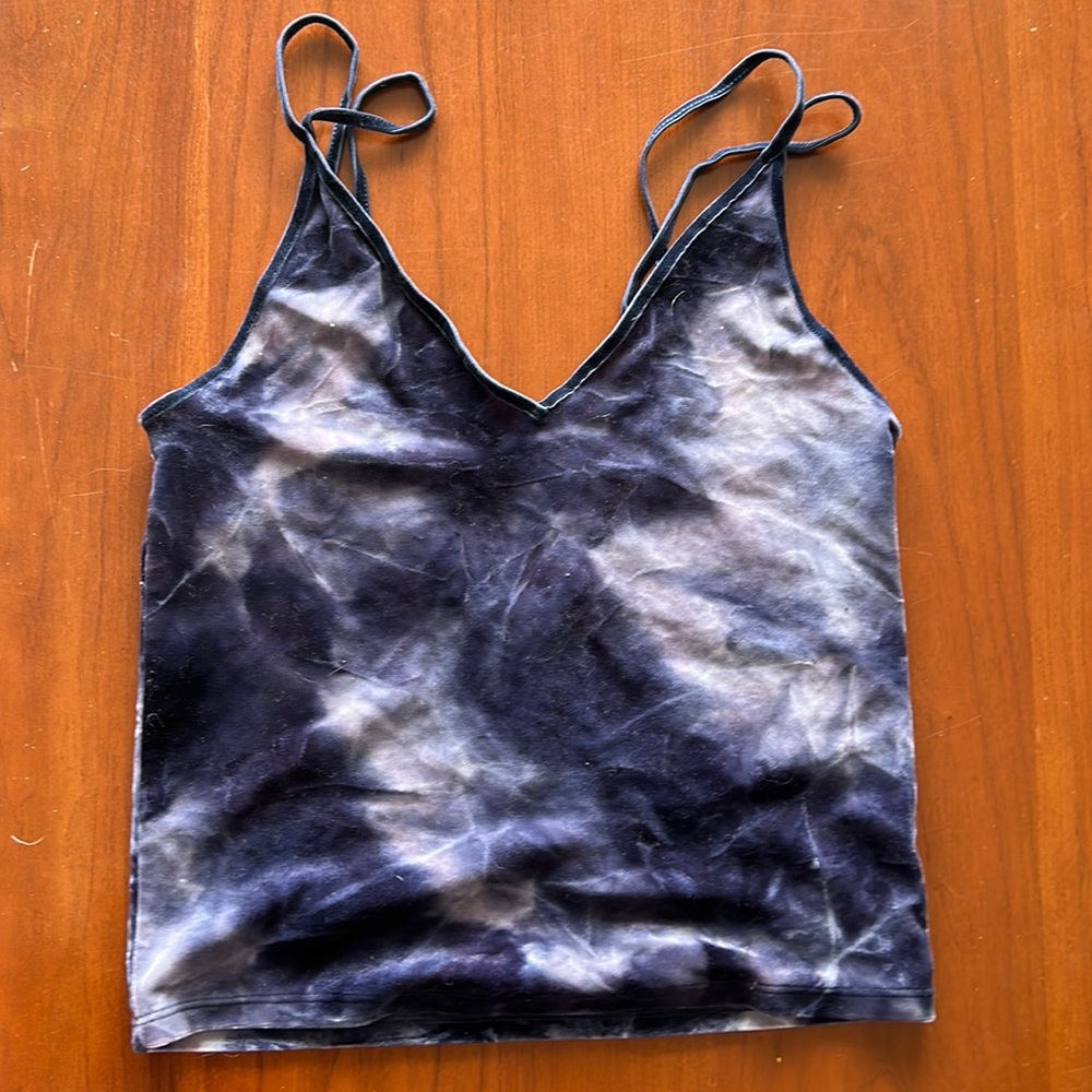 Velvet Tie-Dye Crop Top